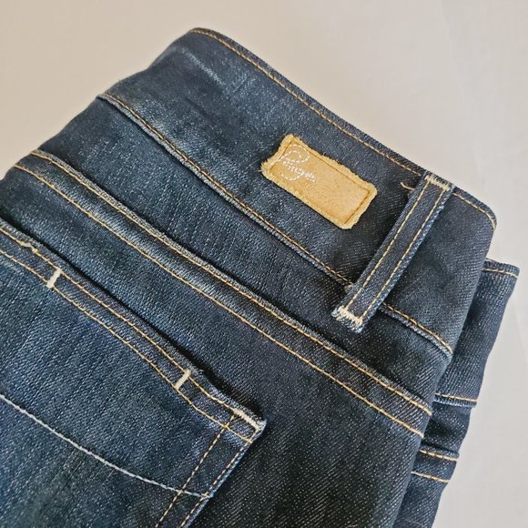 PAIGE Hidden Hills Mid Rise Boot Cut Blue Jeans - Picture 2 of 7